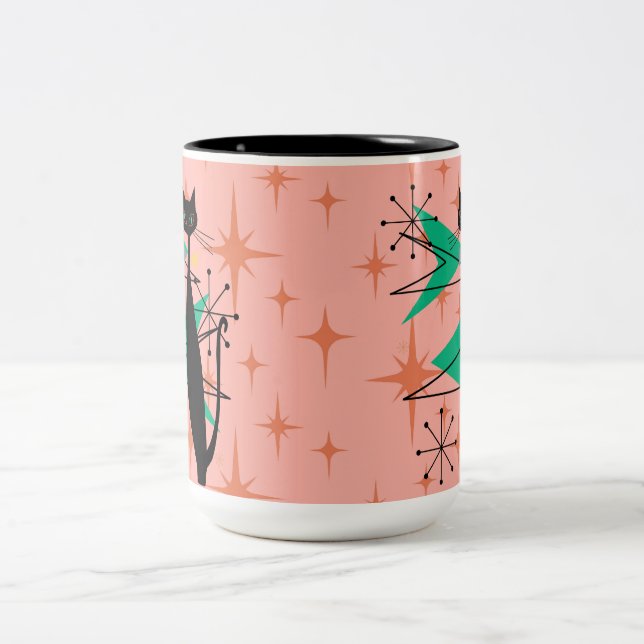 Retro Atomic Era Mid Century Modern MCM Cool Cat P Two-Tone Coffee Mug |  Zazzle