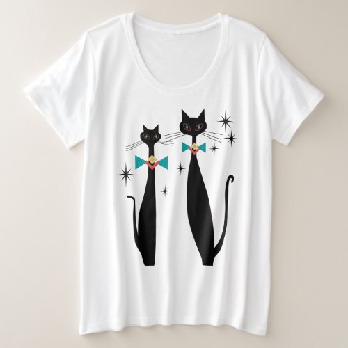Retro Atomic Era Mid Century Modern MCM Cool Cat Plus Size T_Shirt