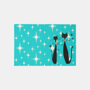 Retro Atomic Era Mid Century Modern MCM Cool Cat Rug