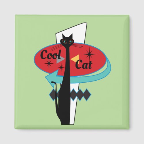 Retro Atomic Era Mid Century Modern MCM Cool Cat S Magnet