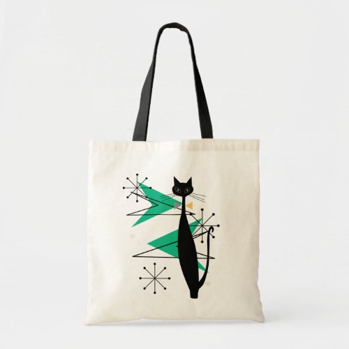 Retro Atomic Era Mid Century Modern MCM Cool Cat Tote Bag