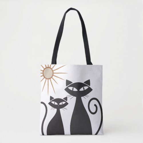 Retro Atomic Era Mid Century Modern MCM Cool Cat  Tote Bag