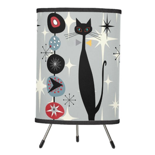 Retro Atomic Era Mid Century Modern MCM Cool Cat Tripod Lamp (Front)