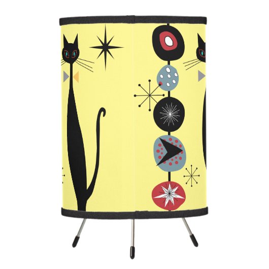 Retro Atomic Era Mid Century Modern MCM Cool Cat Tripod Lamp (Back)