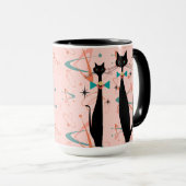 Retro Atomic Era Mid Century Modern Mcm Cool Cats Mug 