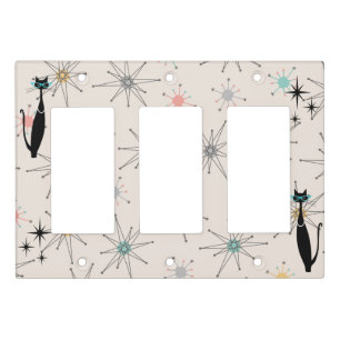 Retro Atomic Era Mid Century Modern MCM Kitty Cat Light Switch Cover