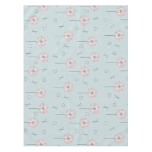 Retro Atomic Flowers Green Pink Tablecloth