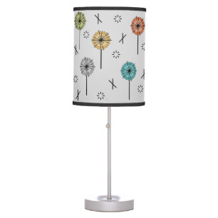 Retro Atomic Flowers Multicolored Table Lamp
