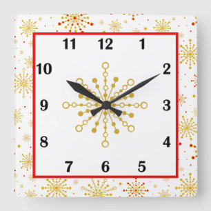 Retro Atomic Graphic Square Wall Clock