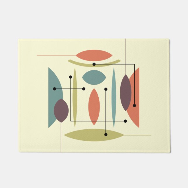 Retro Atomic Hip Abstract Doormat (Front)