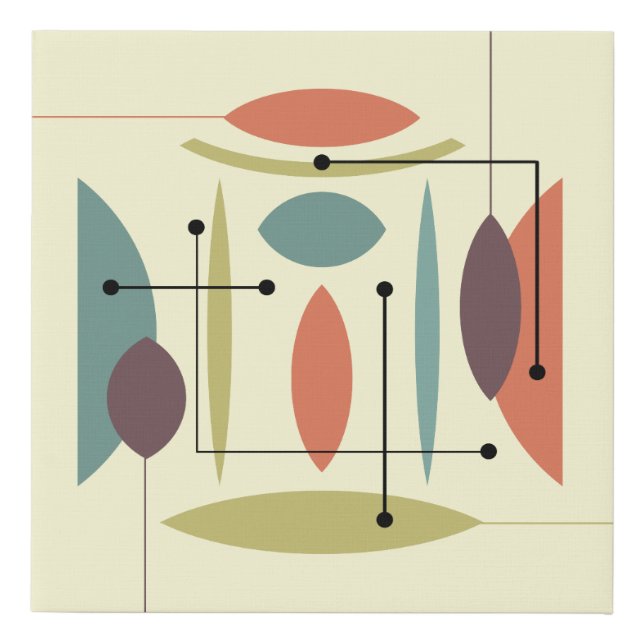 Retro Atomic Hip Abstract Faux Canvas Print (Front)