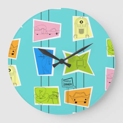 Retro Atomic Kitsch Acrylic Wall Clock