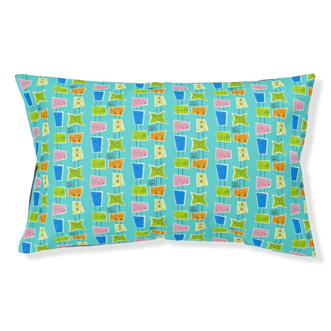 Retro Atomic Kitsch Dog Bed (Front)