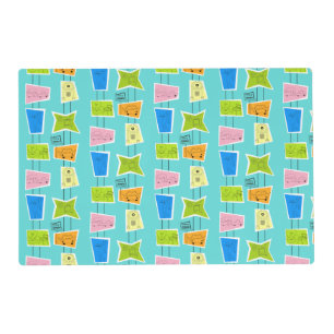 Retro Atomic Kitsch Laminated Placemat