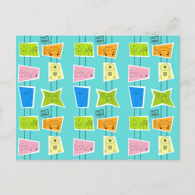 Retro Atomic Kitsch Postcard (Front)