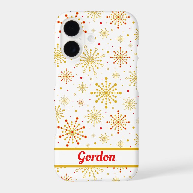 Retro Atomic Mid-Century Design Personalized iPhone Case (Back)