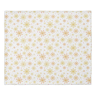 Retro Atomic Mid-Century Mod Red & Gold King Duvet Cover