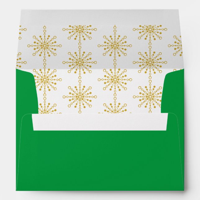 Retro Atomic Mid-Century Mod Red & Gold Starburst Envelope (Back (Bottom))