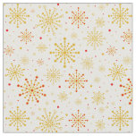 Retro Atomic Mid-Century Mod Red &amp; Gold Starburst Fabric