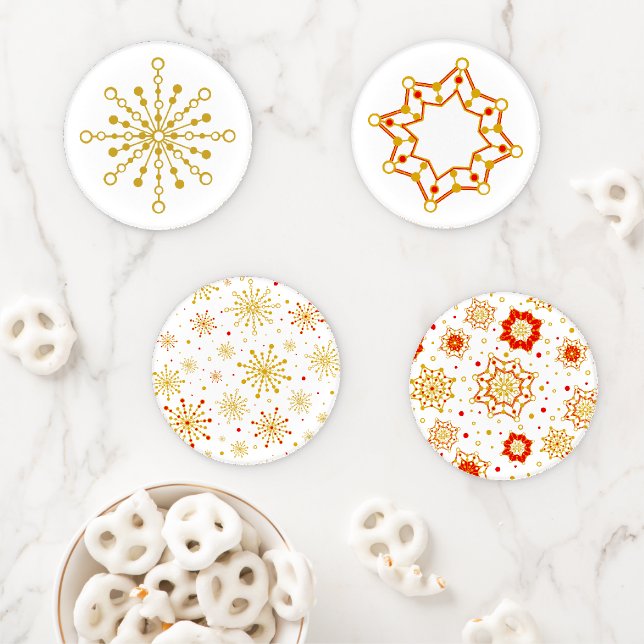 Retro Atomic Mid-Century Modern Assorted Designs Coaster Set (In Situ)