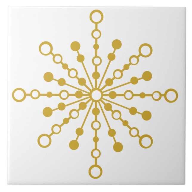 Retro Atomic Mid-Century Modern Design Ceramic Tile (Front)