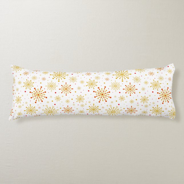 Retro Atomic Mid-Century Modern Pattern Body Pillow (Front)