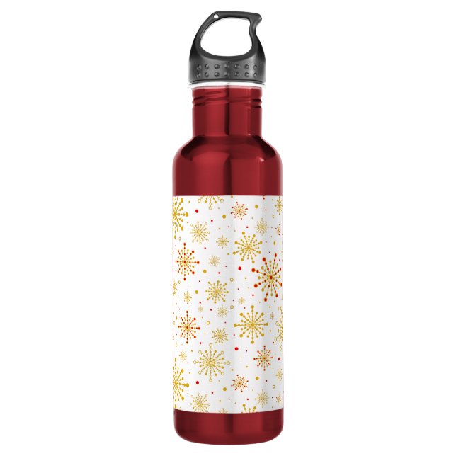 Retro Atomic Mid-Century Modern Pattern Stainless Steel Water Bottle (Front)