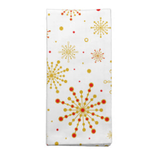 Retro Atomic Mid-Century Modern Red & Gold Cloth