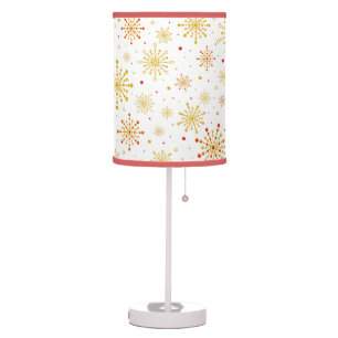 Retro Atomic Mid-Century Modern Red & Gold Table Lamp