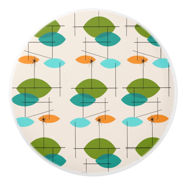 Retro Atomic Mobile Pattern Ceramic Pull (Front)