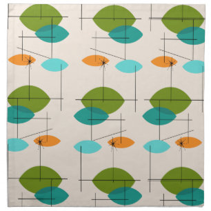 Retro Atomic Mobile Pattern Cloth Napkins