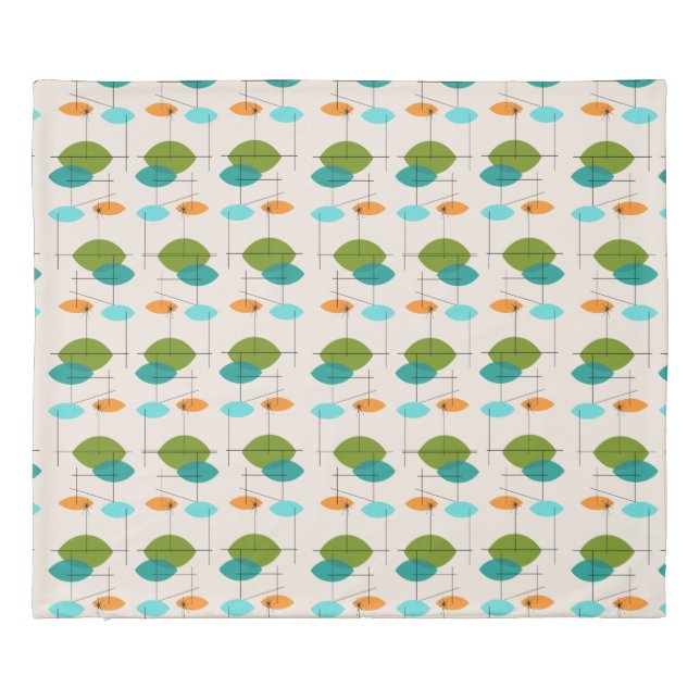 Retro Atomic Mobile Pattern Duvet Cover (Back)