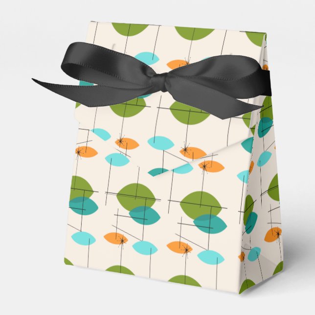 Retro Atomic Mobile Pattern Favor Box (Front Side)