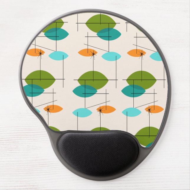 Retro Atomic Mobile Pattern Gel Mousepad (Front)