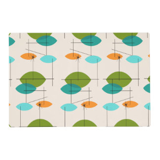 Retro Atomic Mobile Pattern Laminated Placemat
