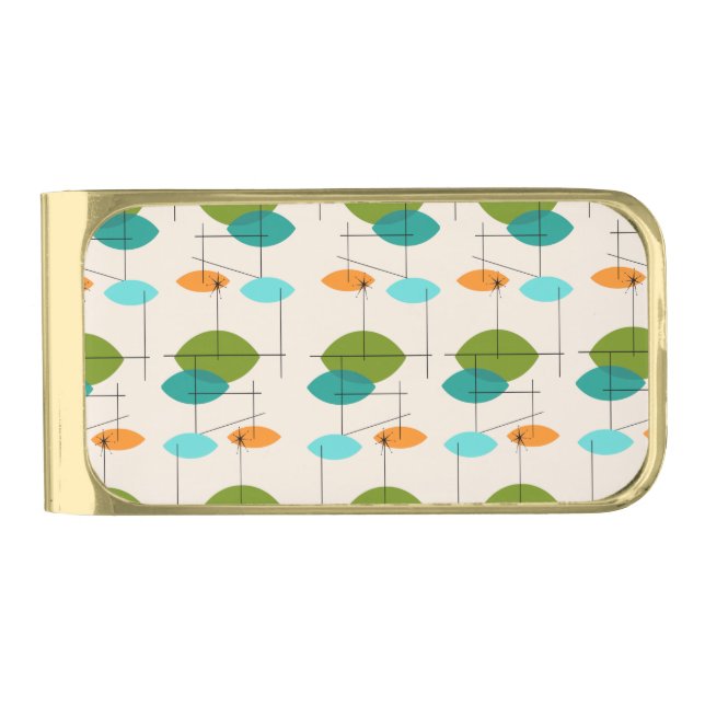 Retro Atomic Mobile Pattern Money Clip (Front)