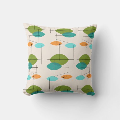 Retro Atomic Mobile Pattern Outdoor Pillow