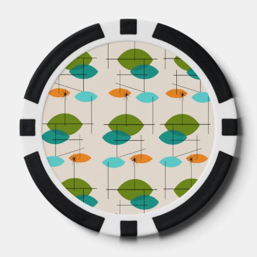 Retro Atomic Mobile Pattern Poker Chips