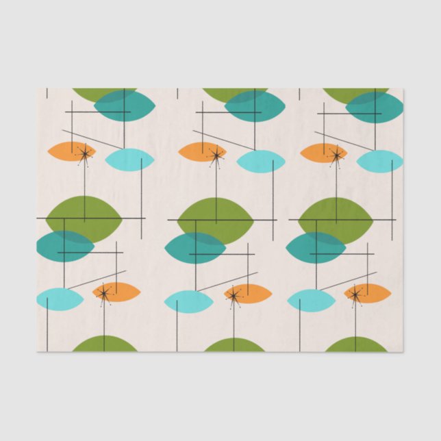 Retro Atomic Mobile Pattern Tissue Paper (Front)