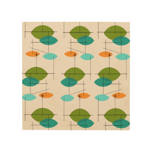 Retro Atomic Mobile Pattern Wood Wall Art