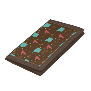 Retro Atomic Pattern Trifold Wallet
