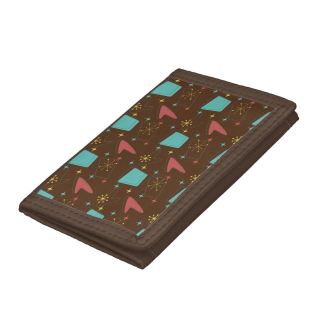 Retro Atomic Pattern Trifold Wallet (Bottom)