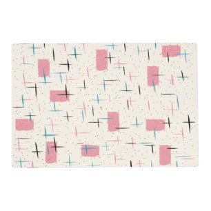 Retro Atomic Pink Laminated Placemat