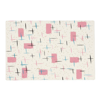 Retro Atomic Pink Laminated Placemat