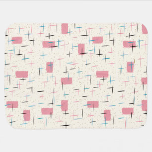 Retro Atomic Pink Pattern Baby Blanket
