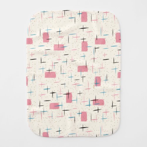 Retro Atomic Pink Pattern Burp Cloth