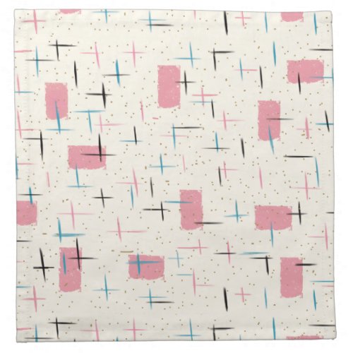 Retro Atomic Pink Pattern Cloth Napkins