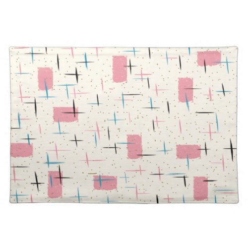 Retro Atomic Pink Pattern Cloth Placemat