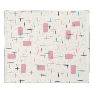 Retro Atomic Pink Pattern Duvet Cover