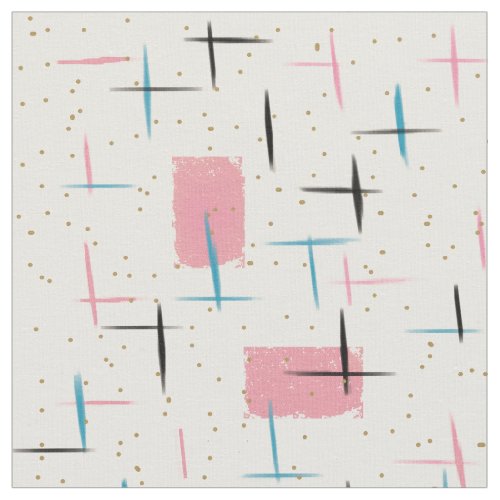 Retro Atomic Pink Pattern Fabric